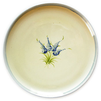 Provence hand made pottery set of 2 dinner plates (LAVENDER) - Click Image to Close